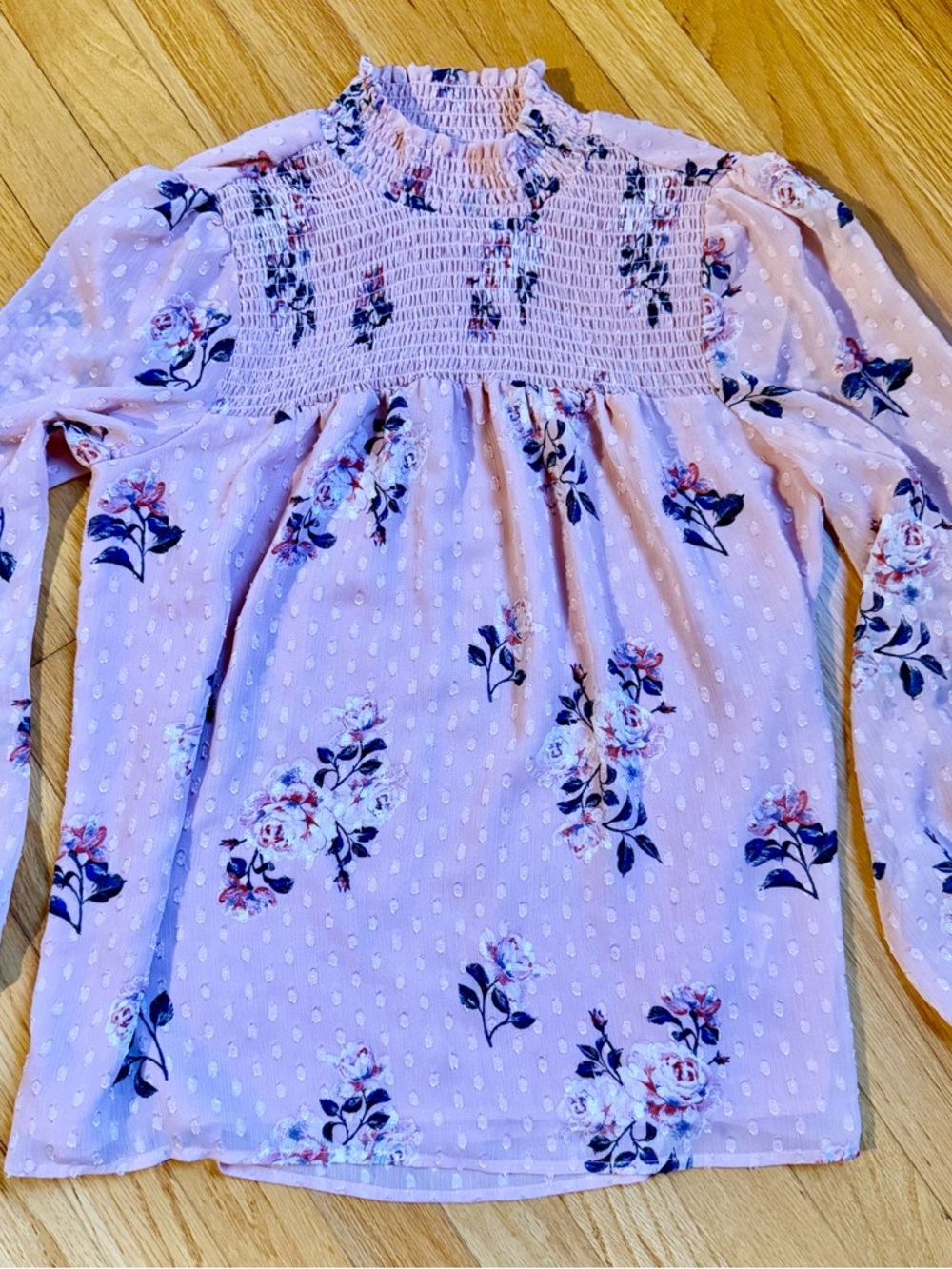 Maison d'Amelie Paris Pink Floral Blouse - size medium